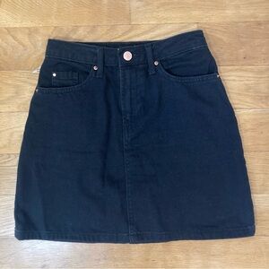 Black denim H&M mini pencil skirt size 2